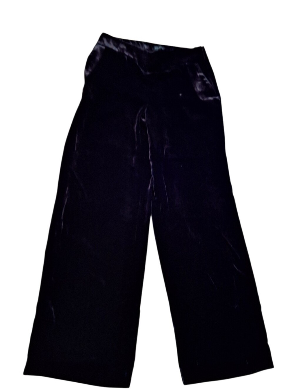 Talbots Black Velvet Pants Ladies Size 6 Holiday Dress Slimming Wide Leg Festive